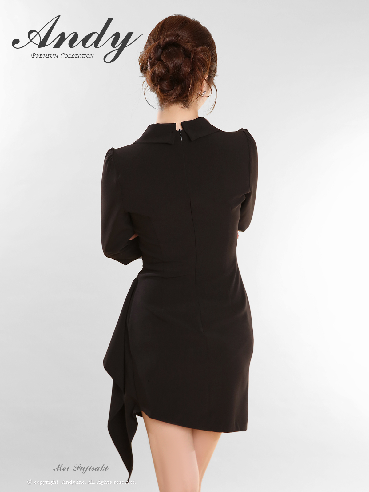 XSサイズあり【ANDY/アンディ】襟付き/ ワンカラー/ タック/ 七分袖