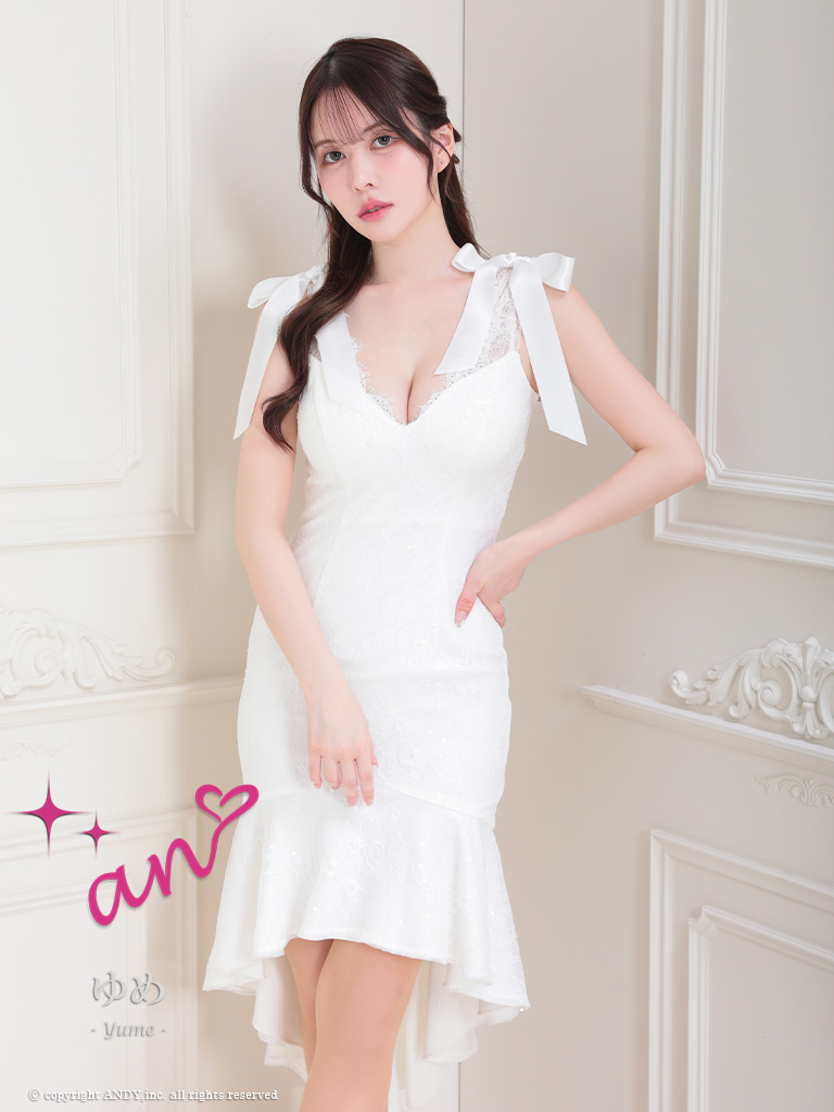 an /アン】総レース/ ショルダーリボン/ テールカット