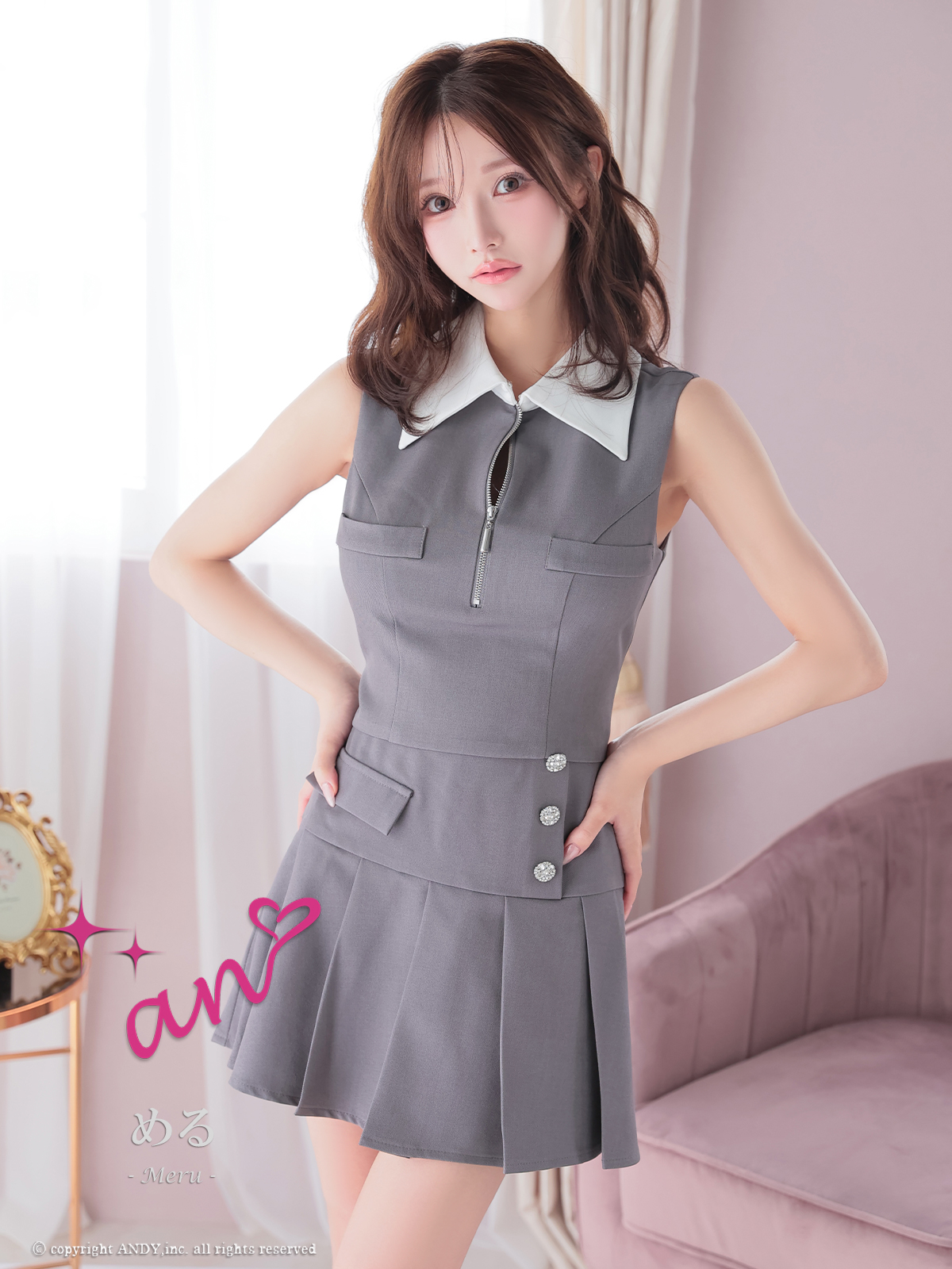 an ドレス 予約商品/12月中旬発送予定】XSサイズあり【an/アン】襟付き/ バスト