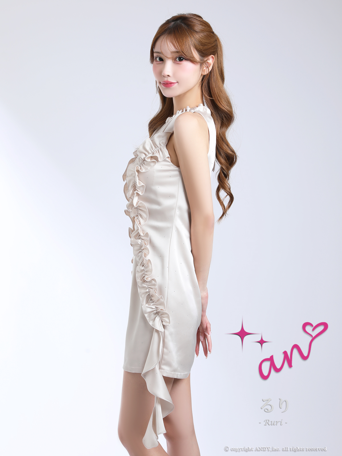 アン 新品未使用 ラインストーンドレス XSサイズあり【an /アン】ラインストーン/ アメスリ/ バストジップ