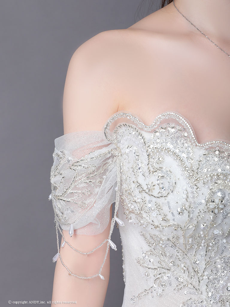 オートクチュール エレガントでレリーフのような立体レースドレス 3枚