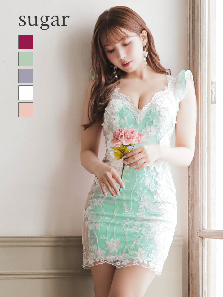 【ROBE de FLEURS Glossy】サイドレース切替 キャバドレス約85W約65H85約83