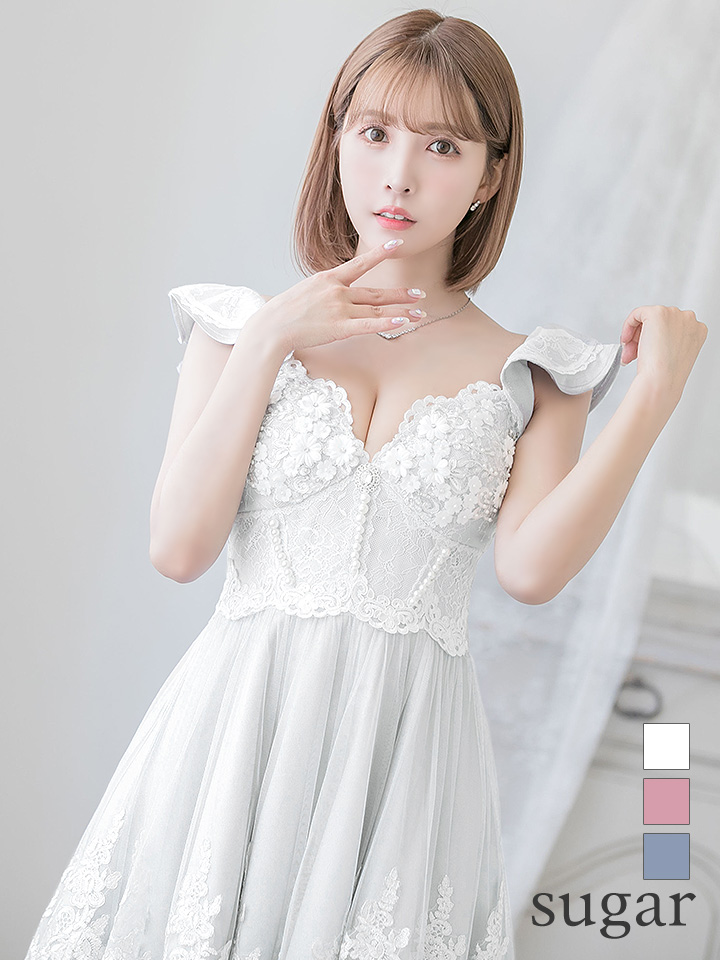 ホワイトMfm2738ローブドフルール fm2975キャバドレスAngelR