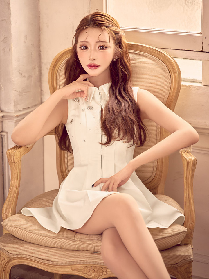 XSサイズあり【ROBE de FLEURS/ローブドフルール】襟付き