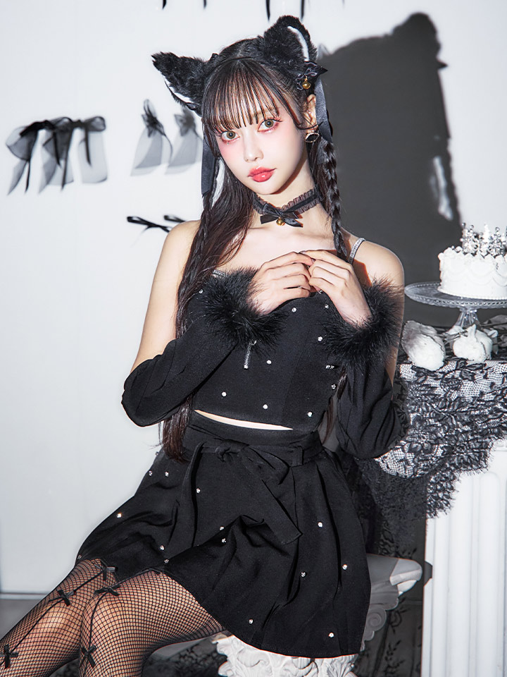即日発送！】【ハロウィン】ビジューブラックキャット