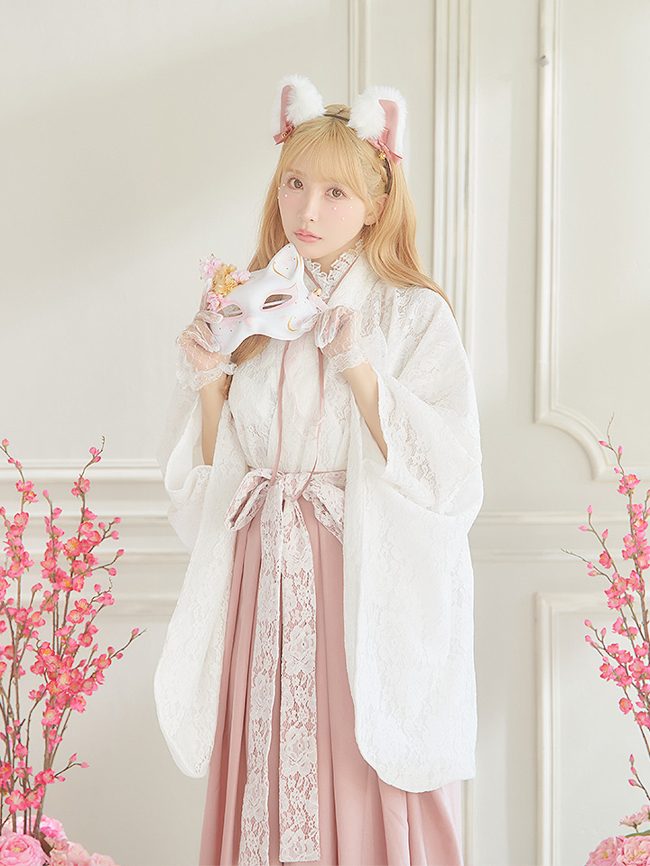 即日発送！】【ハロウィン】猫巫女レース袴 【コスプレ5点セット