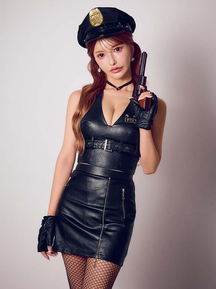 sugar／ポリスコスプレ6点セット 即日発送】【ハロウィン】レザーアメスリポリスセットアップ