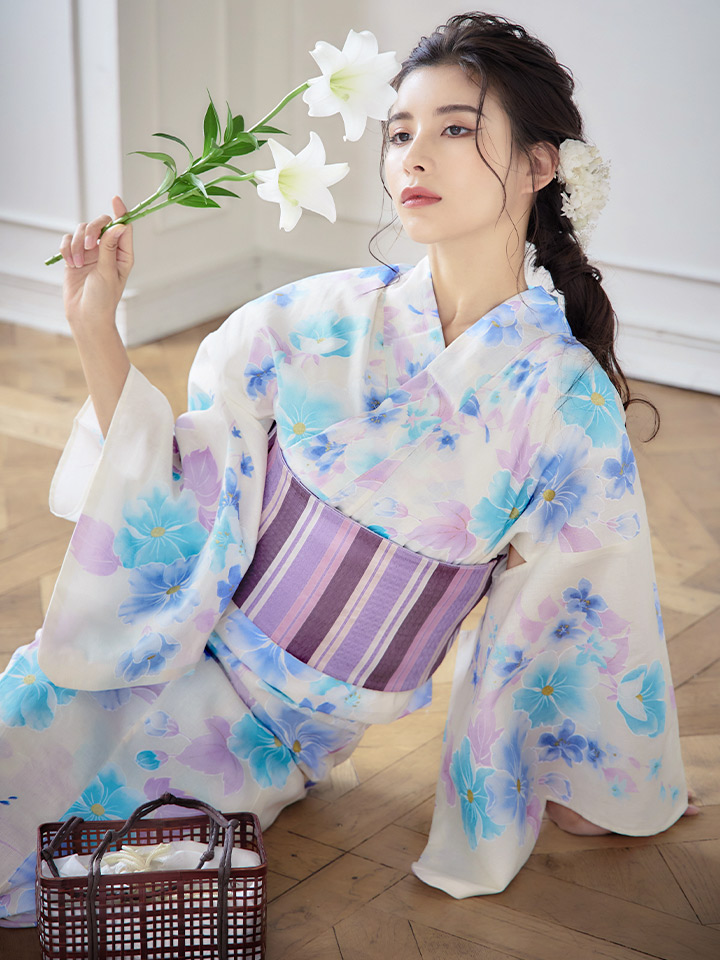 最大52％オフ！ 水彩花柄浴衣セット gi1410