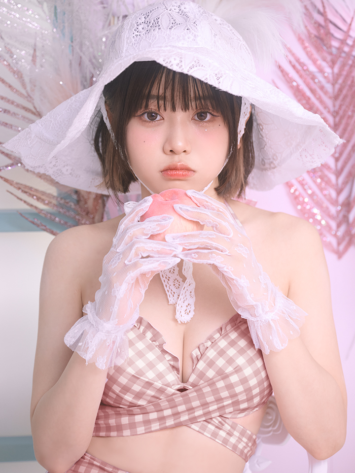 Sugar  スカート付き2way ギンガムチェック柄 クロスビキニ 3点セット sugar nine（シュガーナイン）の「スカート付き2way ギンガム