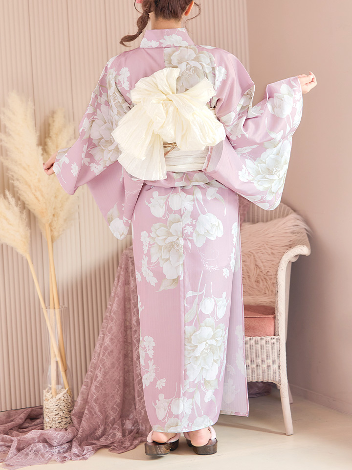 即日発送】【浴衣】大胆な牡丹が咲き誇るピンク地浴衣 siwa-k29 