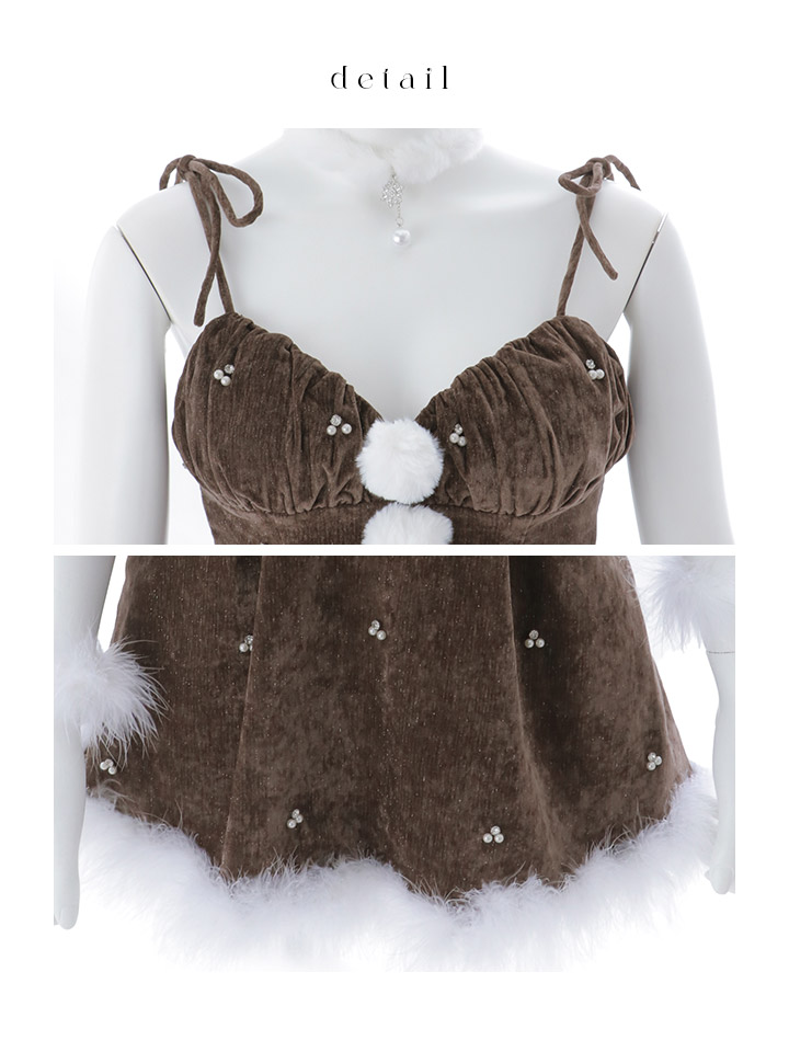 即日発送】【サンタ】 紐リボンフレアビジューサンタコスプレ