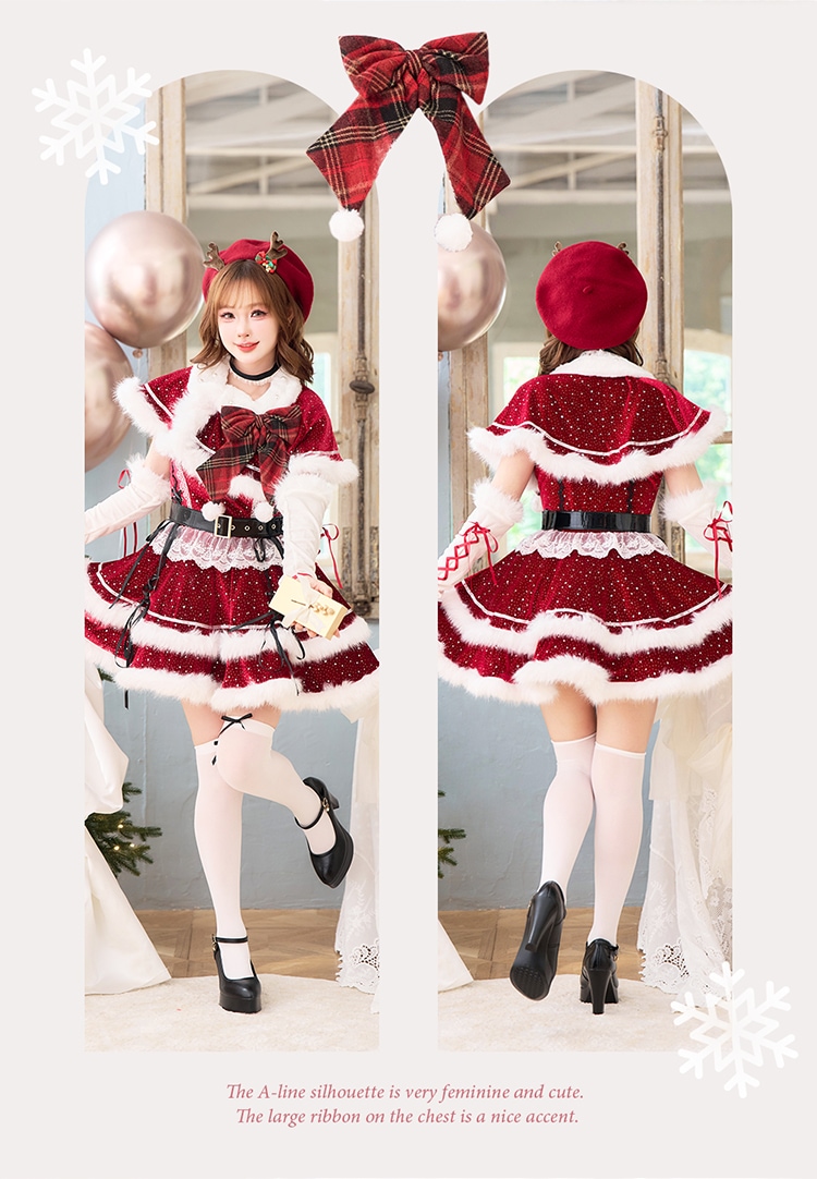 即日発送】【サンタ】ルージュベルベットビジュートナカイ【Malymoon