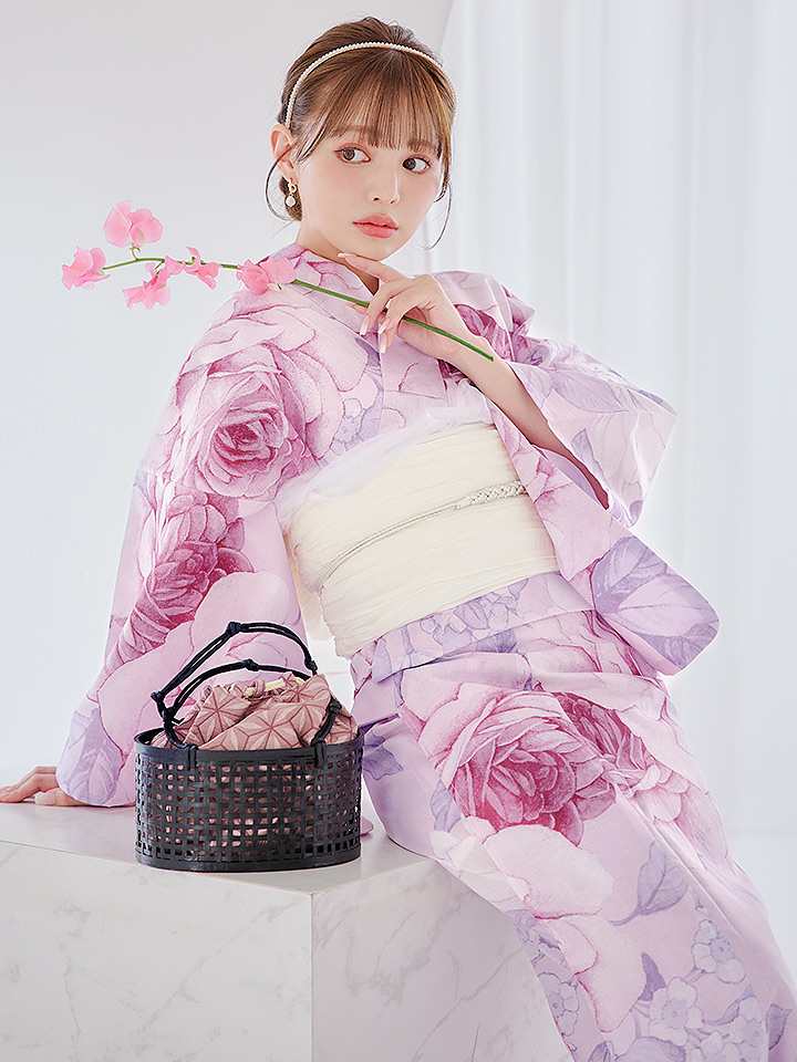 アンティーク薔薇浴衣