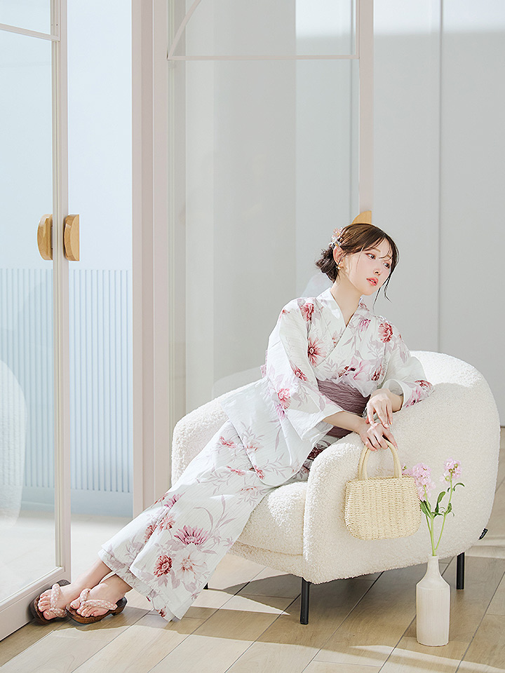 Sugar　アネモネ　大人浴衣　セット 即日発送】アネモネダリア浴衣【浴衣3点セット 浴衣/帯/下駄
