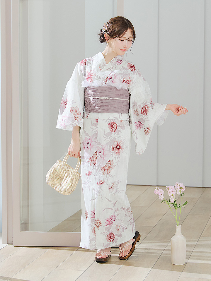 Sugar　アネモネ　大人浴衣　セット 即日発送】アネモネダリア浴衣【浴衣3点セット 浴衣/帯/下駄