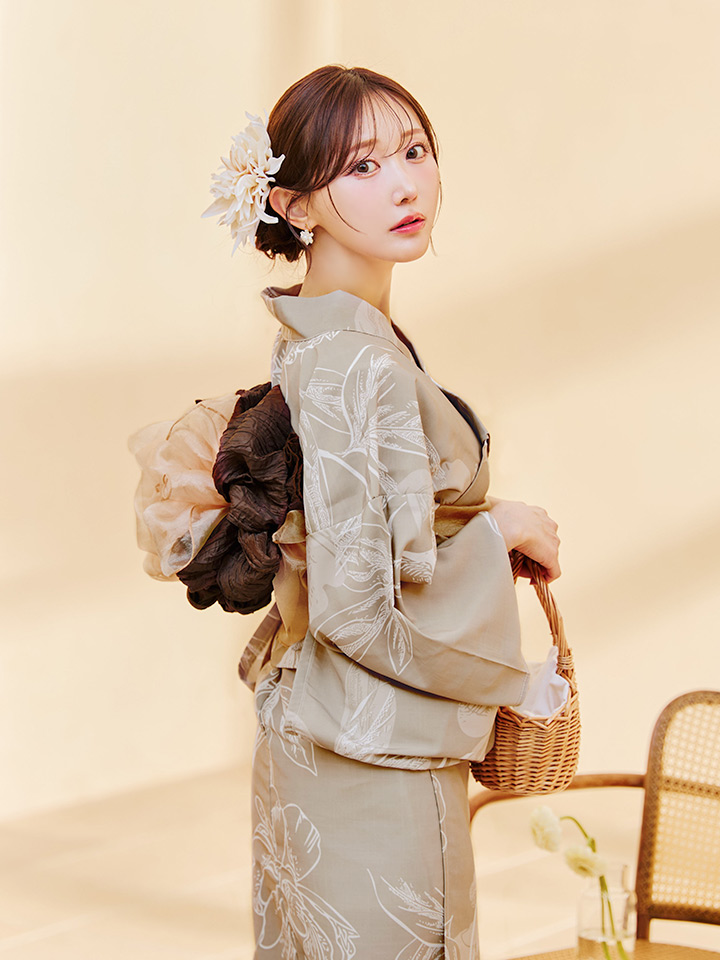 ニュアンスフラワーベージュ浴衣
