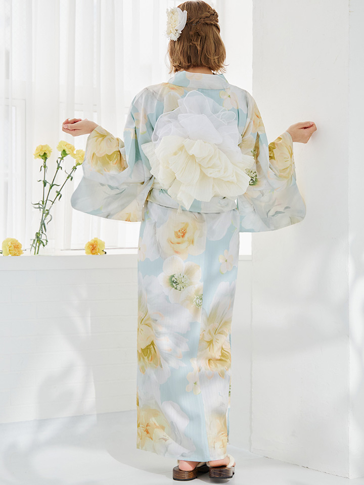 ◆衣紋屋◆7893 ♪付下げ訪問着 牡丹文様 正絹 パールホワイト 身丈162/裄67.5cm ★透明感あり★ 即日発送ニュアンス牡丹ペールトーン浴衣浴衣３点セット 浴衣⁄帯