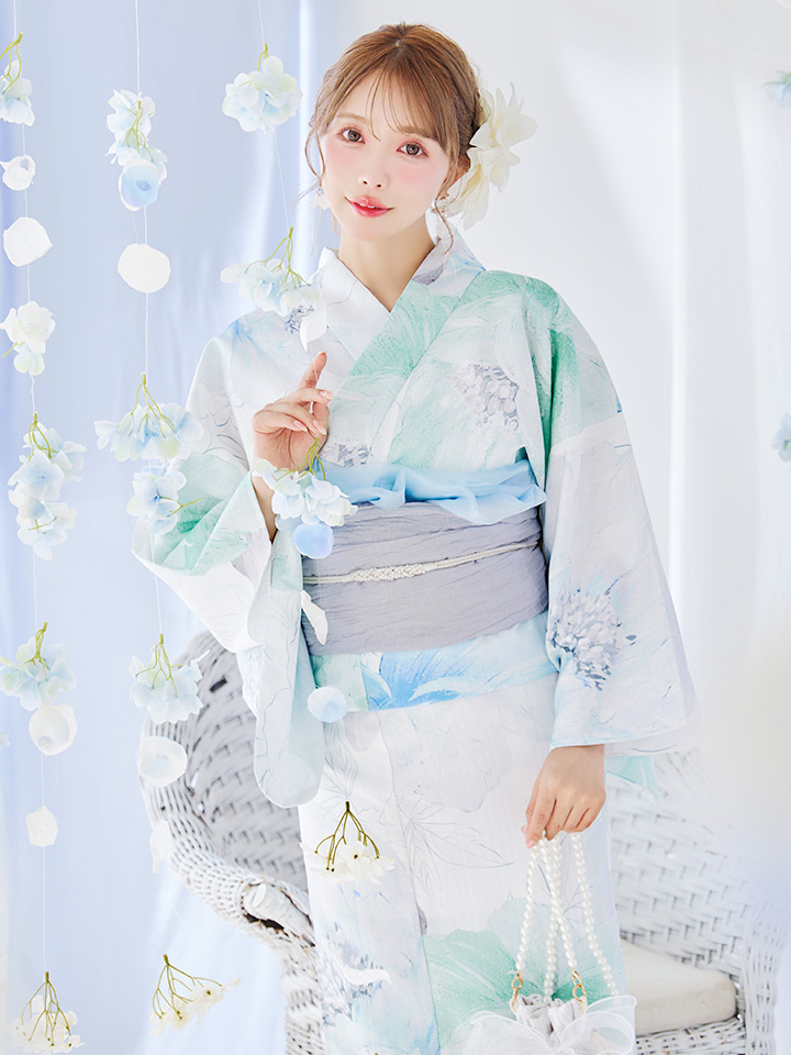¨̮⃝ レア色 身丈163 爽やかミント 総絞り浴衣 有松絞り yukata FLORAL YUKATA 浴衣 (夢達) – muta Online Store
